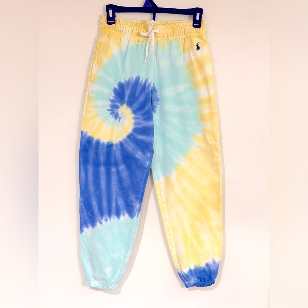 Polo Ralph Lauren Multi Pastel Tie-Dye Terry Sweatpants Size XS NWT
